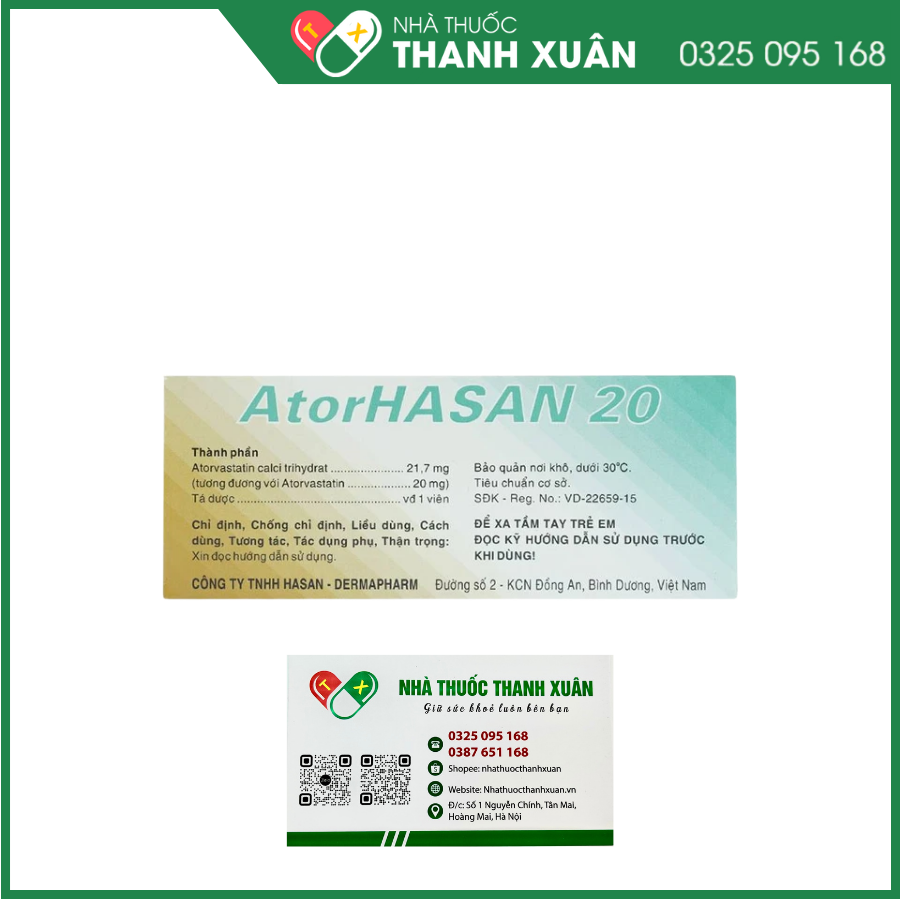 Atorhasan 20mg điều trị tăng lipid huyết